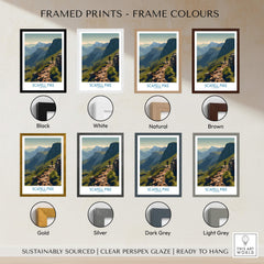 Scafell Pike Lake District Canvas Print | Hiker & Highland Scene Poster framed print colour options display.