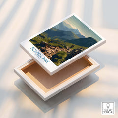 Scafell Pike Lake District Canvas Print | Hiker & Highland Scene Poster in a stylish box with highland landscape.