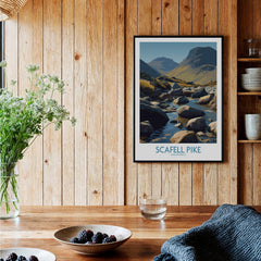 Scafell Pike Lake District Poster | Serene Valley Landscape Canvas Print in a cozy interior setting.