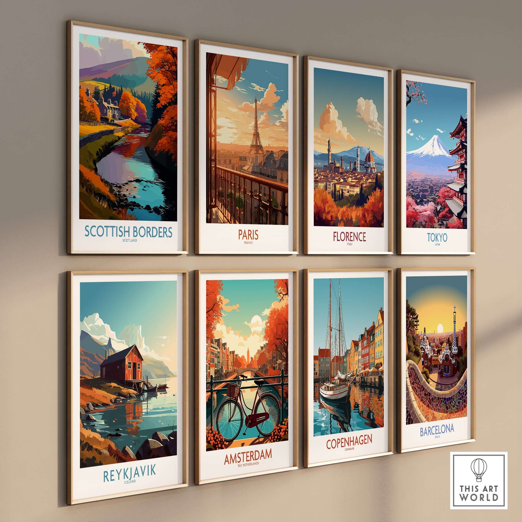 Scotland River Landscape Travel Poster Scottish Borders Autumn Print Wall Art Decor featured among other travel posters.