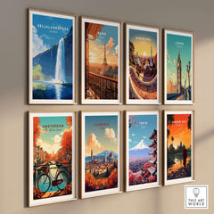 Seljalandsfoss Wall Art Iceland featured prominently among various travel wall art pieces.