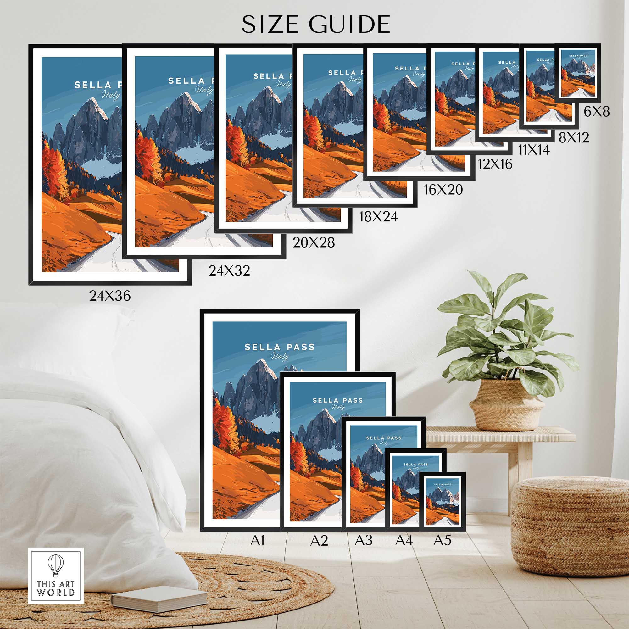 Sella Pass Art Print Italy-This Art World