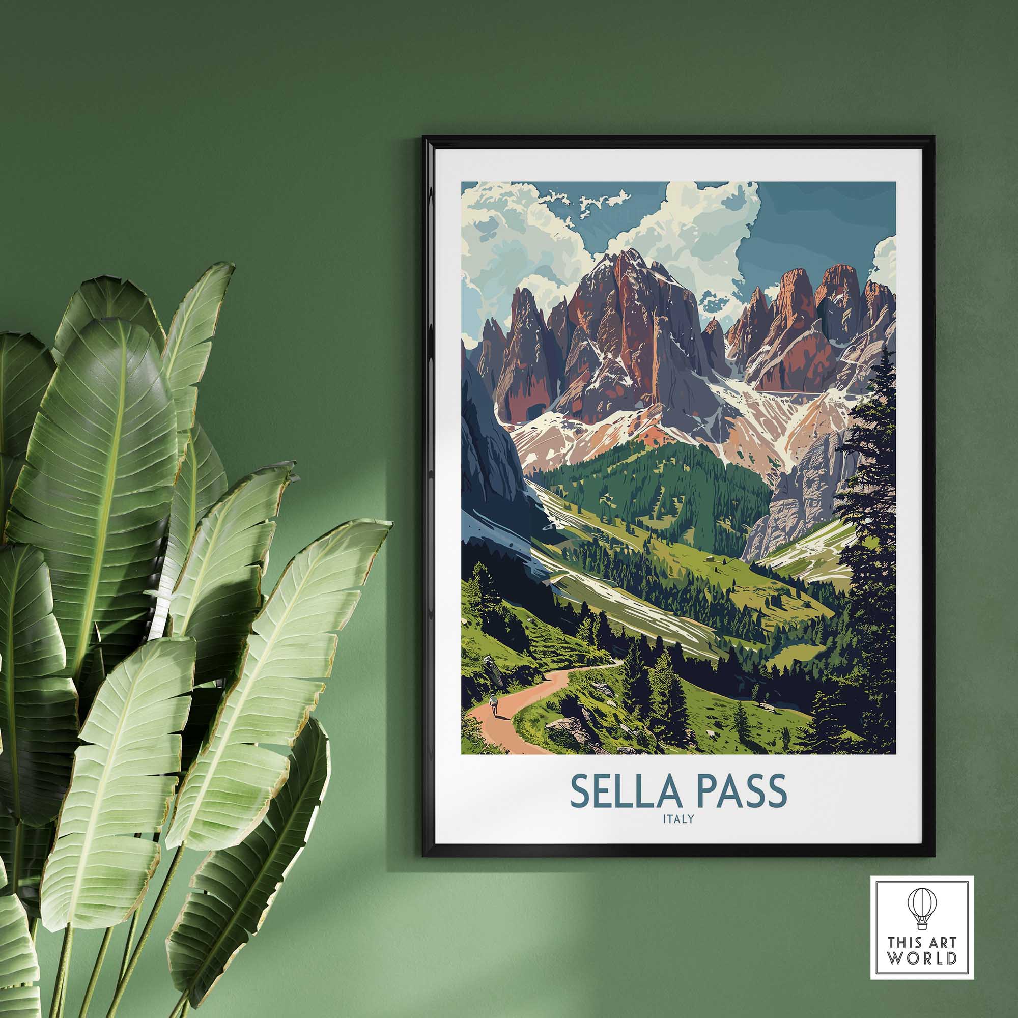 Sella Pass Travel Poster Italy-This Art World