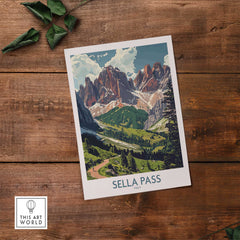 Sella Pass Travel Poster Italy-This Art World