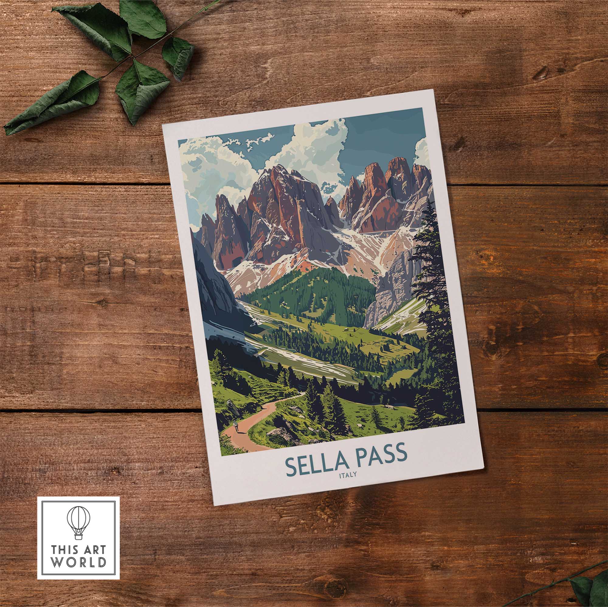 Sella Pass Travel Poster Italy-This Art World