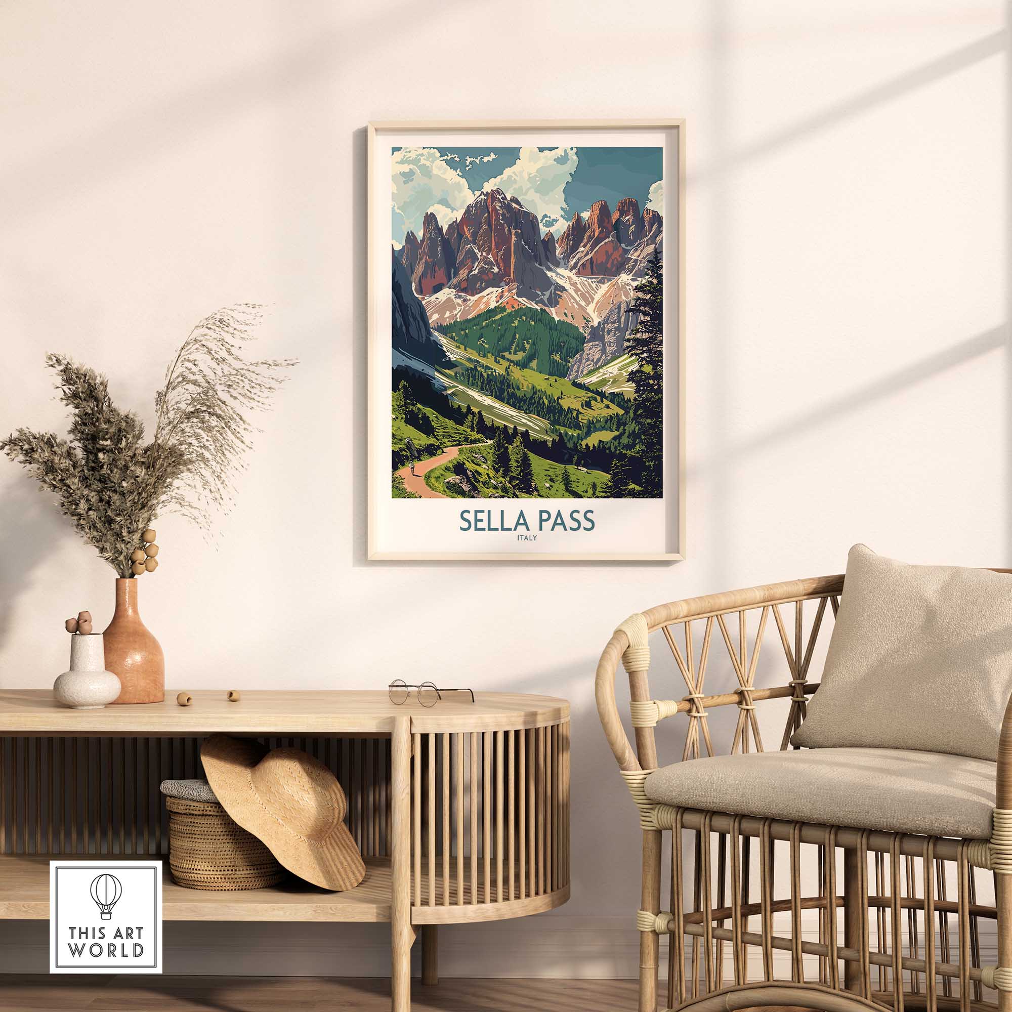 Sella Pass Travel Poster Italy-This Art World