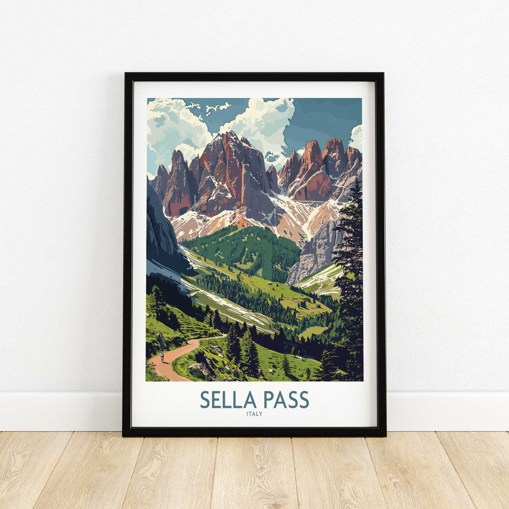 Sella Pass Travel Poster Italy-This Art World