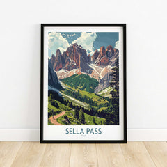 Sella Pass Travel Poster Italy-This Art World
