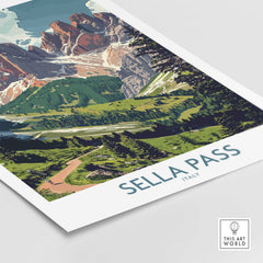 Sella Pass Travel Poster Italy-This Art World
