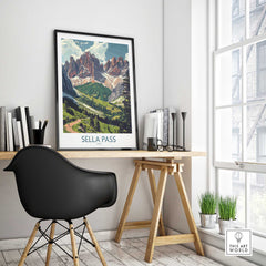 Sella Pass Travel Poster Italy-This Art World