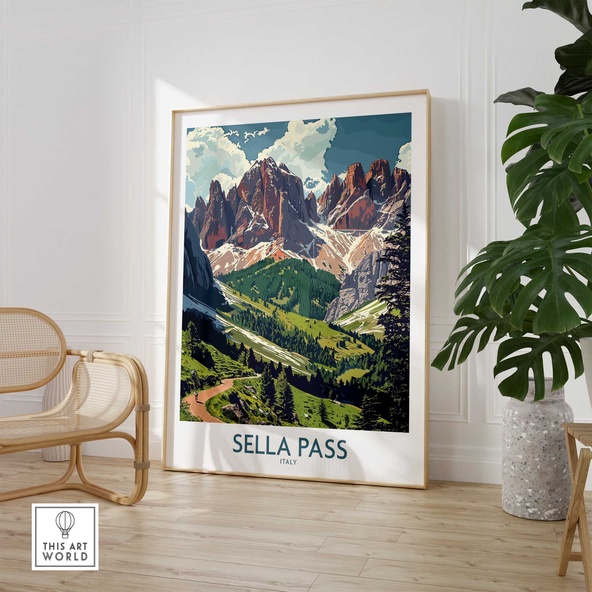Sella Pass Travel Poster Italy-This Art World