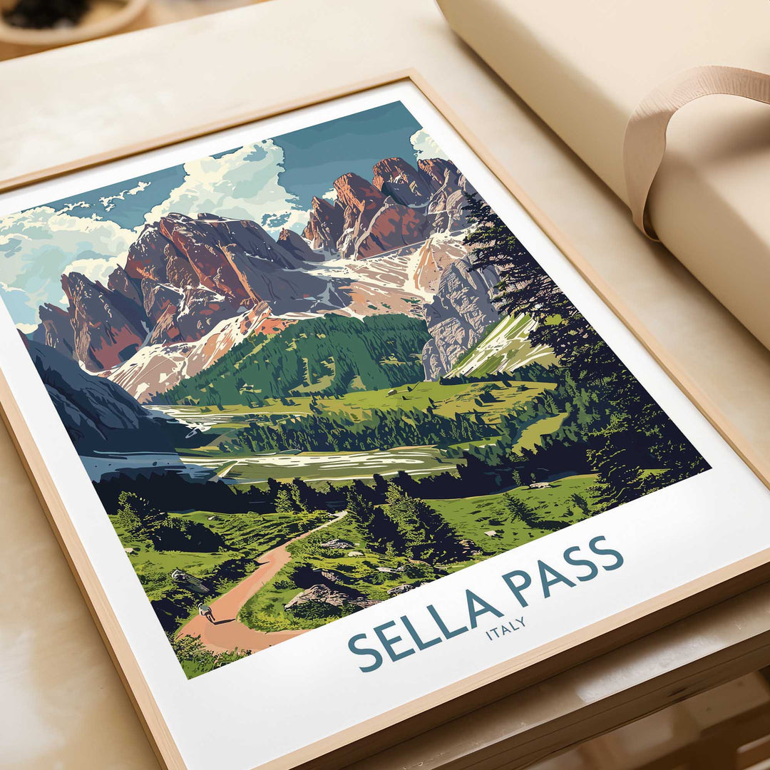 Sella Pass Travel Poster Italy-This Art World