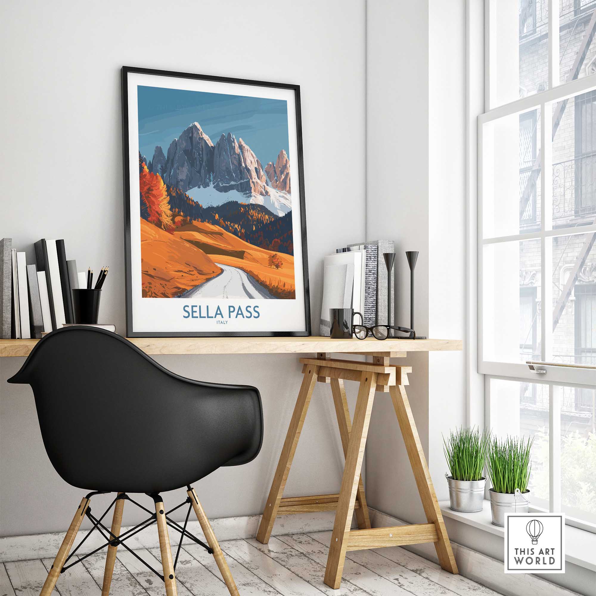 Sella Pass Travel Print Italy-This Art World