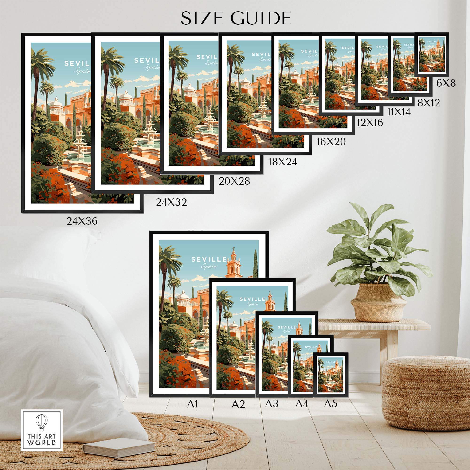 Seville Wall Art Print part of our best collection or travel posters and prints - This Art World