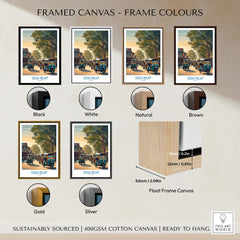 Siem Reap Cambodia Poster | Charming Southeast Asian Village Canvas Print framed in various color options.
