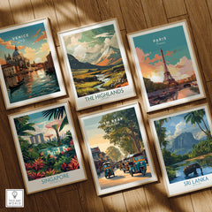 Siem Reap Cambodia Wall Art Print | Traditional Tuk Tuk Travel Poster showcasing a vibrant travel-themed gallery.