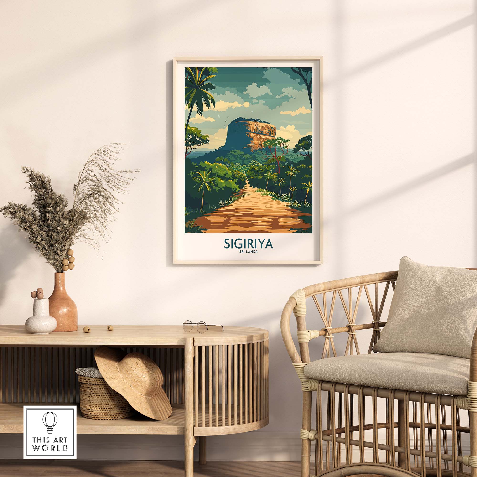 Sigiriya Sri Lanka Travel Poster-This Art World