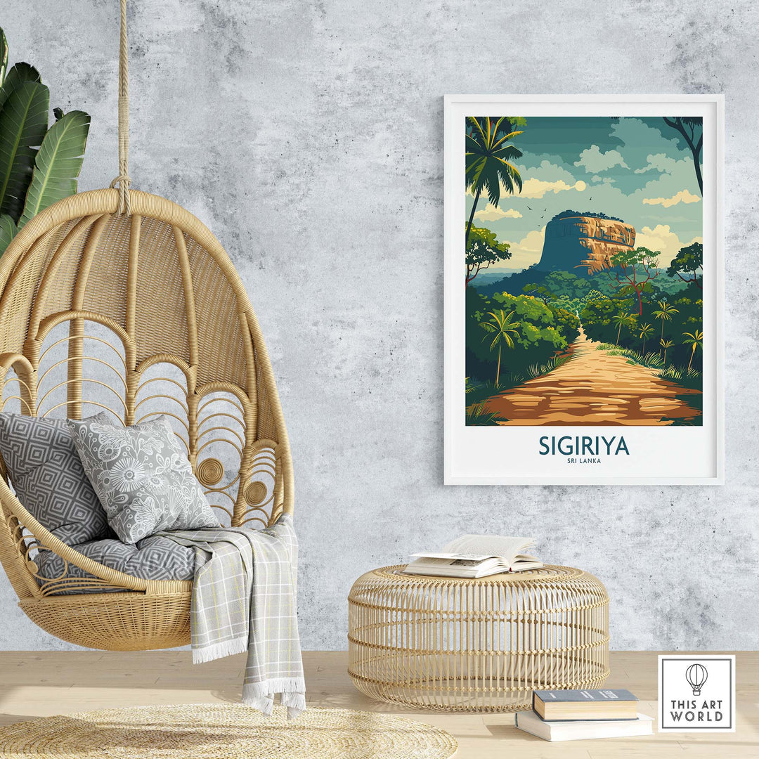 Sigiriya Sri Lanka Travel Poster-This Art World