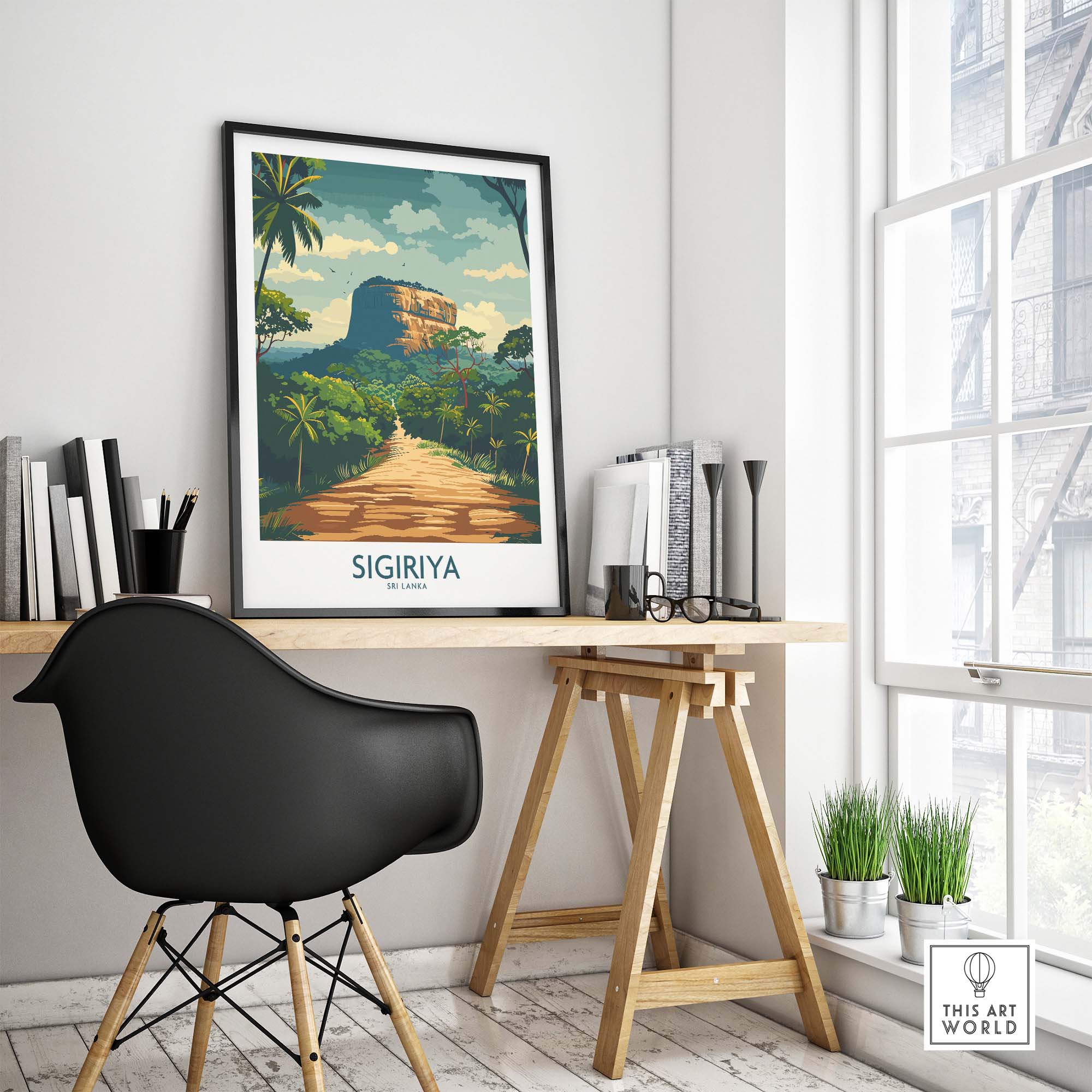 Sigiriya Sri Lanka Travel Poster-This Art World