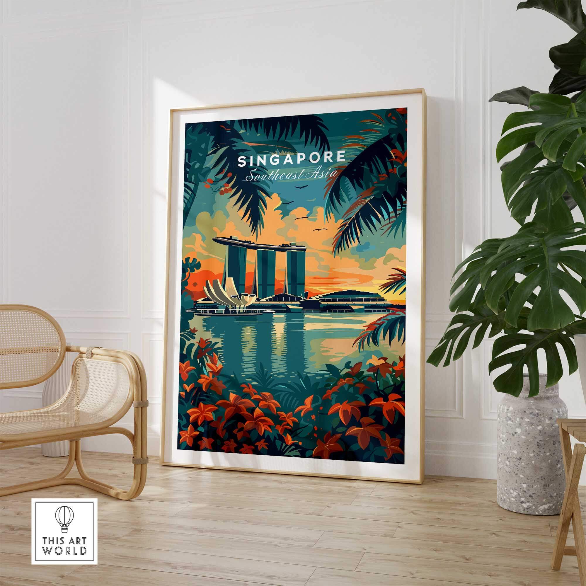 Singapore Wall Art Print - Southeast Asia Travel Poster-This Art World