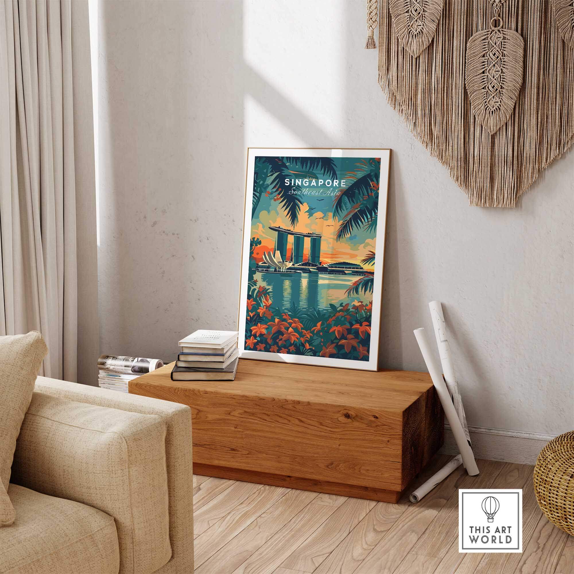 Singapore Wall Art Print - Southeast Asia Travel Poster-This Art World