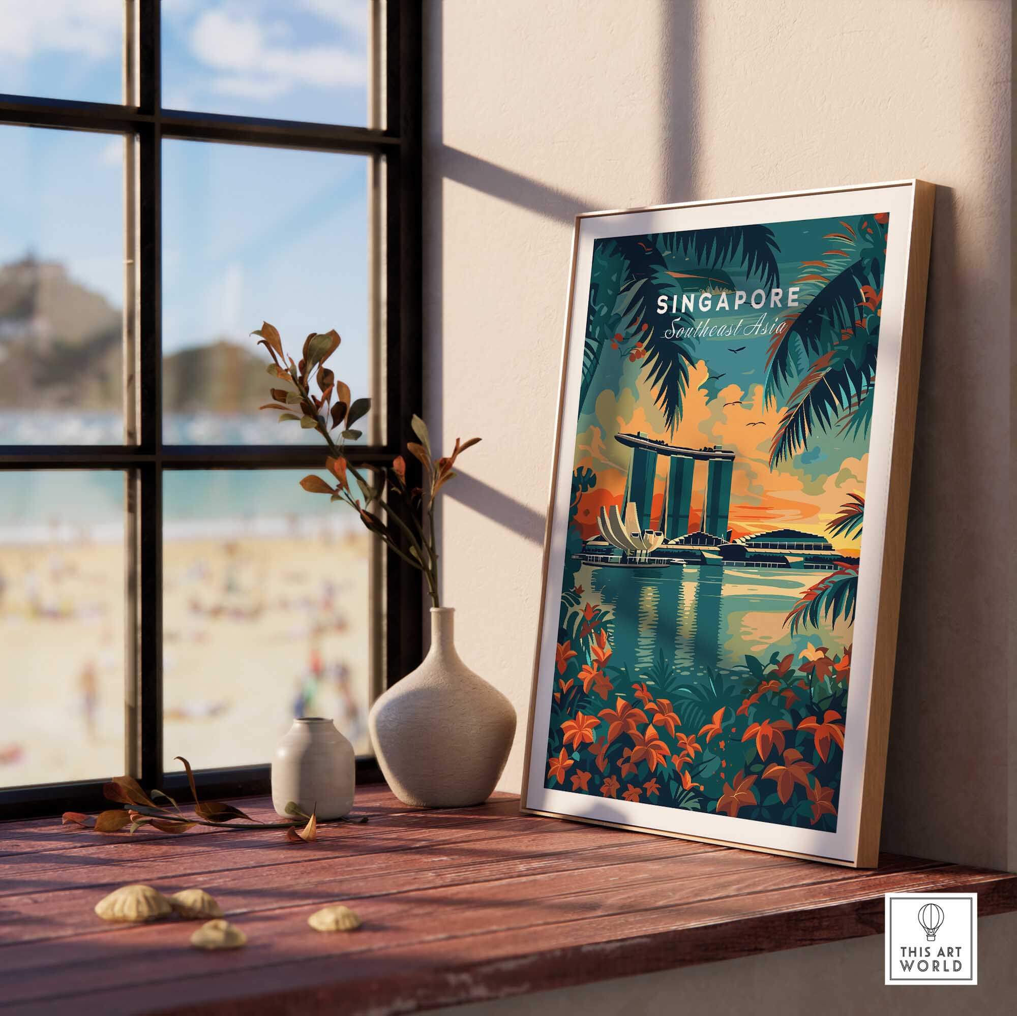 Singapore Wall Art Print - Southeast Asia Travel Poster-This Art World