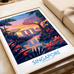 Singapore Wall Art featuring vibrant colors and iconic landmarks from Singapore, perfect for home decor.