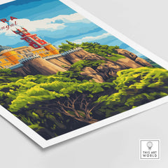 Sintra Print | Portugal Travel Wall Decor featuring a vibrant landscape and palaces in Sintra, Portugal.