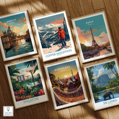 Ski Poster Copper Mountain Wall Art – Winter Sports Colorado featuring vibrant alpine art prints.