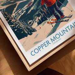 Ski Poster Copper Mountain Wall Art – Winter Sports Colorado showcasing a skier on alpine slopes in Colorado.