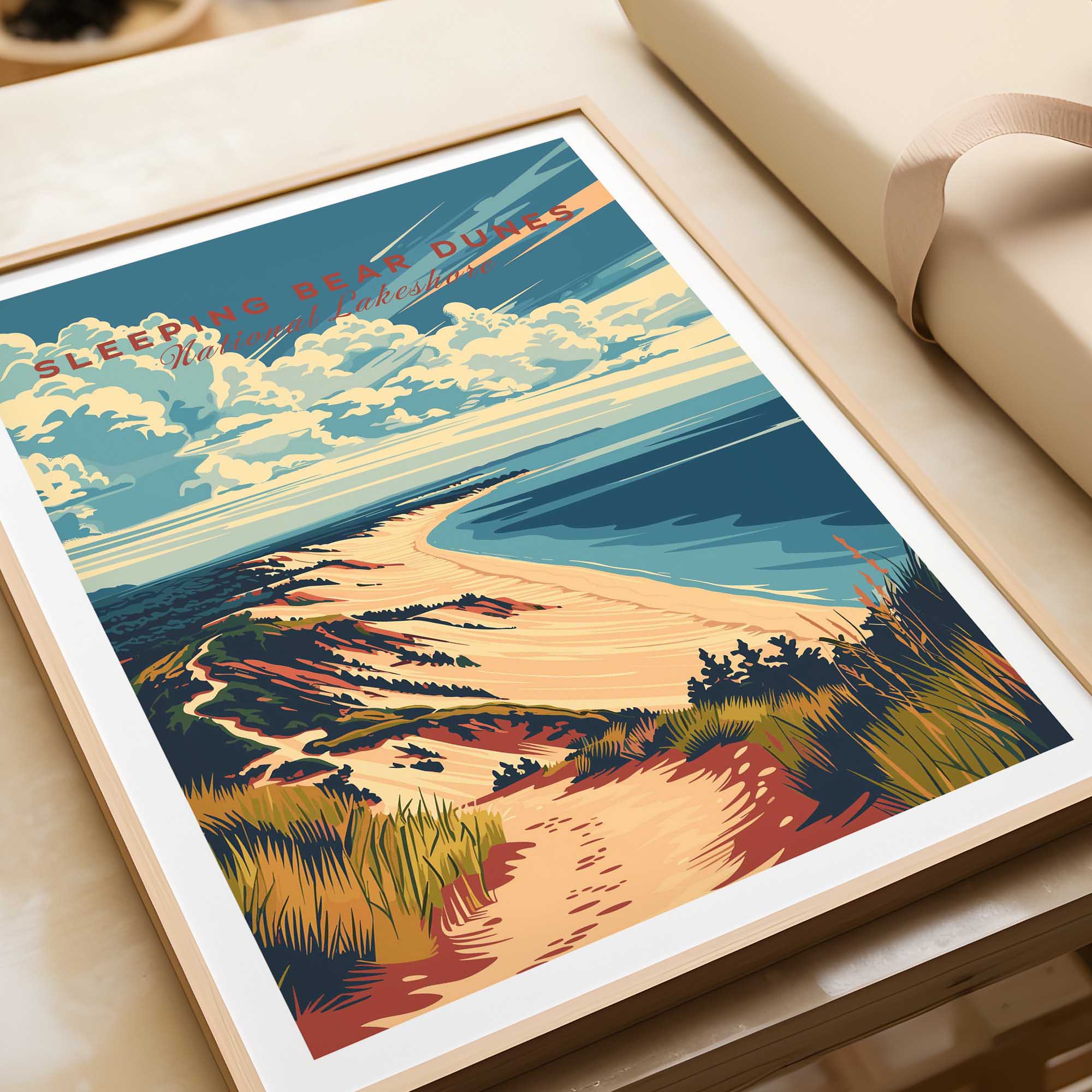 Sleeping Bear Dunes Travel Poster-This Art World