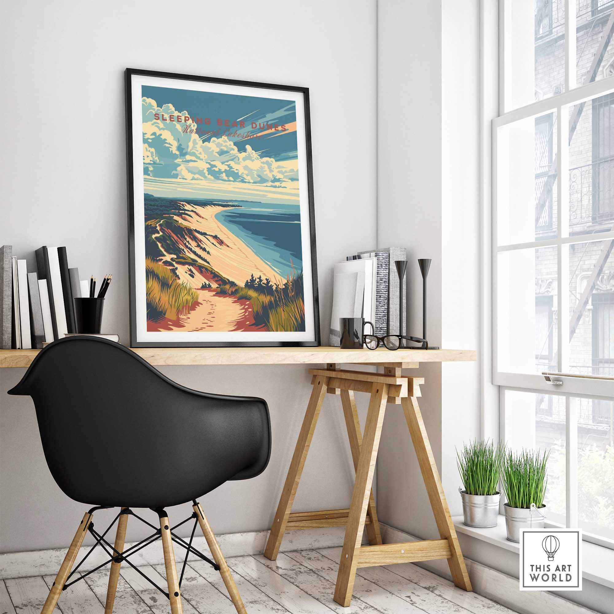 Sleeping Bear Dunes Travel Poster-This Art World