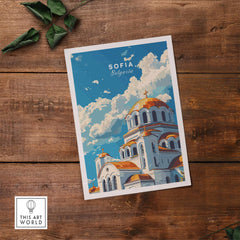 Sofia Bulgaria Wall Art print showcasing architectural beauty and vibrant color representation of Sofia, Bulgaria.