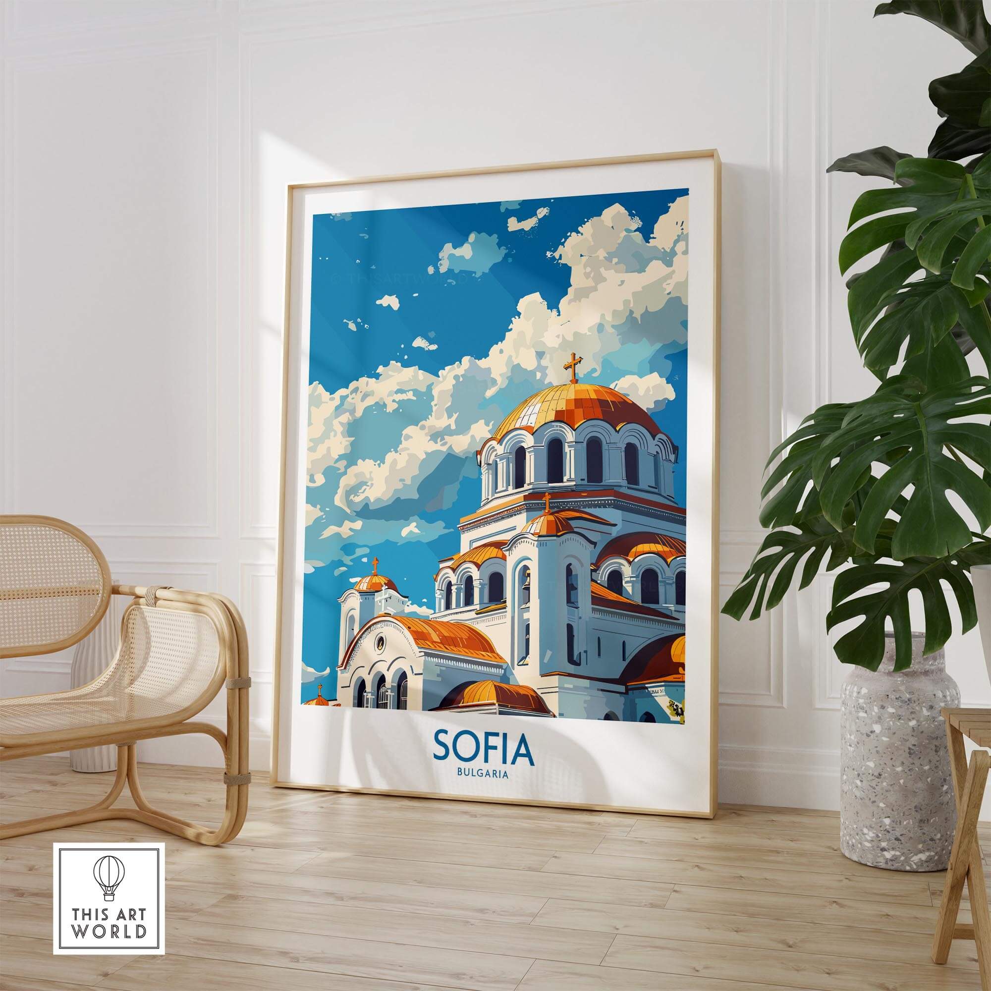 Sofia Wall Art Print - Bulgaria showcasing vibrant colors and stunning architecture of Sofia.