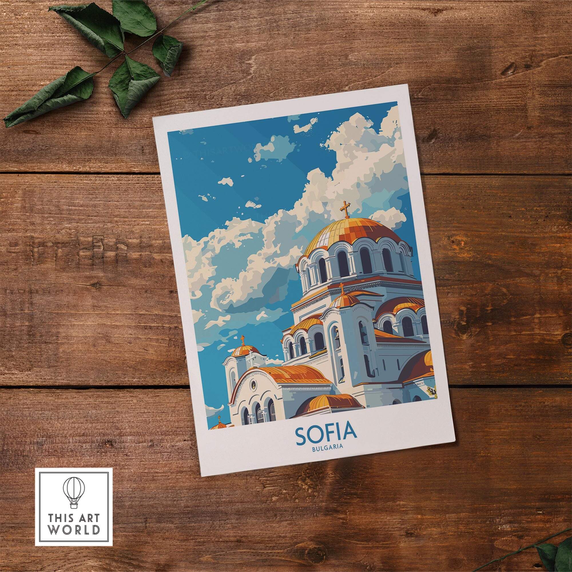 Sofia Wall Art Print - Bulgaria featuring vibrant colors and stunning scenery of Sofia's architecture.