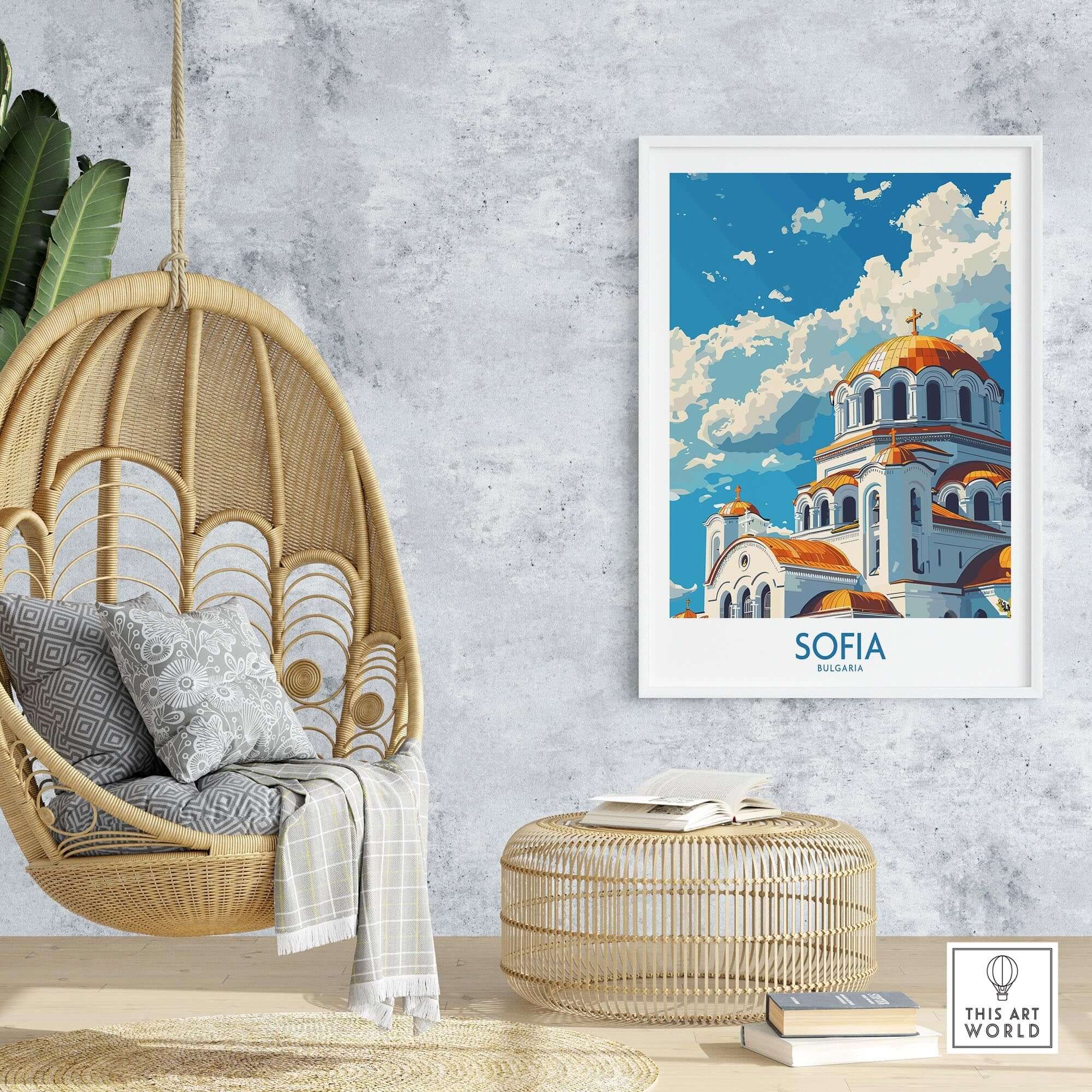 Sofia Wall Art Print - Bulgaria showcasing vibrant scenery and culture, enhancing home decor with international flair.