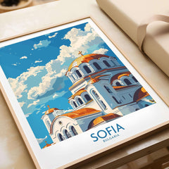 Sofia Wall Art Print - Bulgaria showcasing the stunning architecture and vibrant colors of Sofia's skyline.