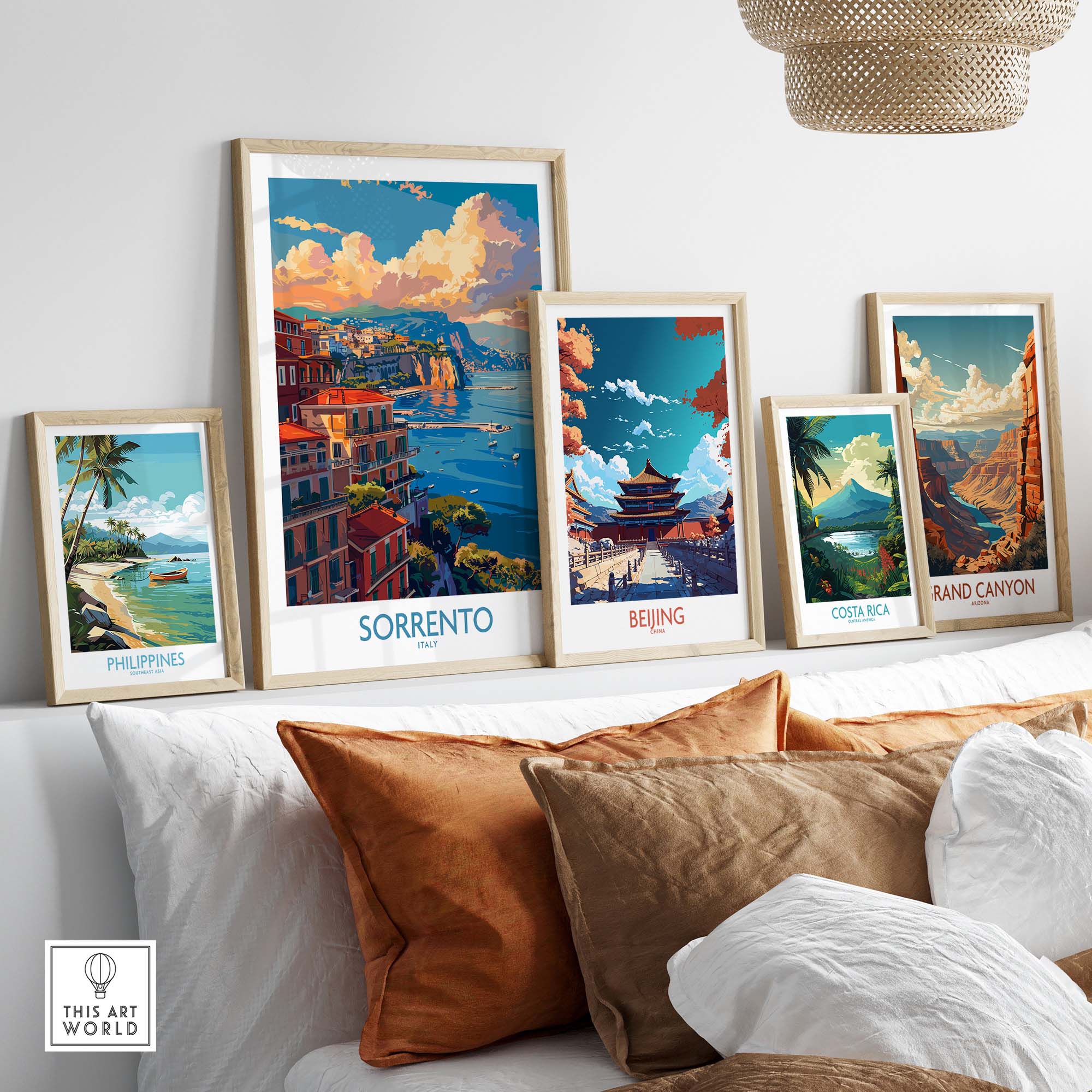 Sorrento Travel Poster - Captivating Italian Landscapes and Architecture displayed among other travel posters.