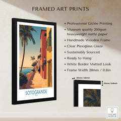 Sotogrande Spain Poster | Sunny Andalusian Village Scene Canvas Print framed art print with specifications.
