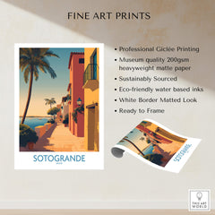 Sotogrande Spain Poster | Sunny Andalusian Village Scene Canvas Print showcasing a picturesque coastal scene.