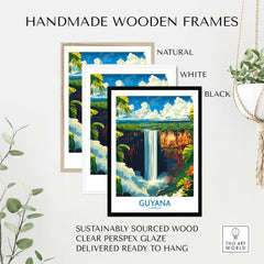 South America Travel Print - Guyana Waterfall - Nature Home Decor