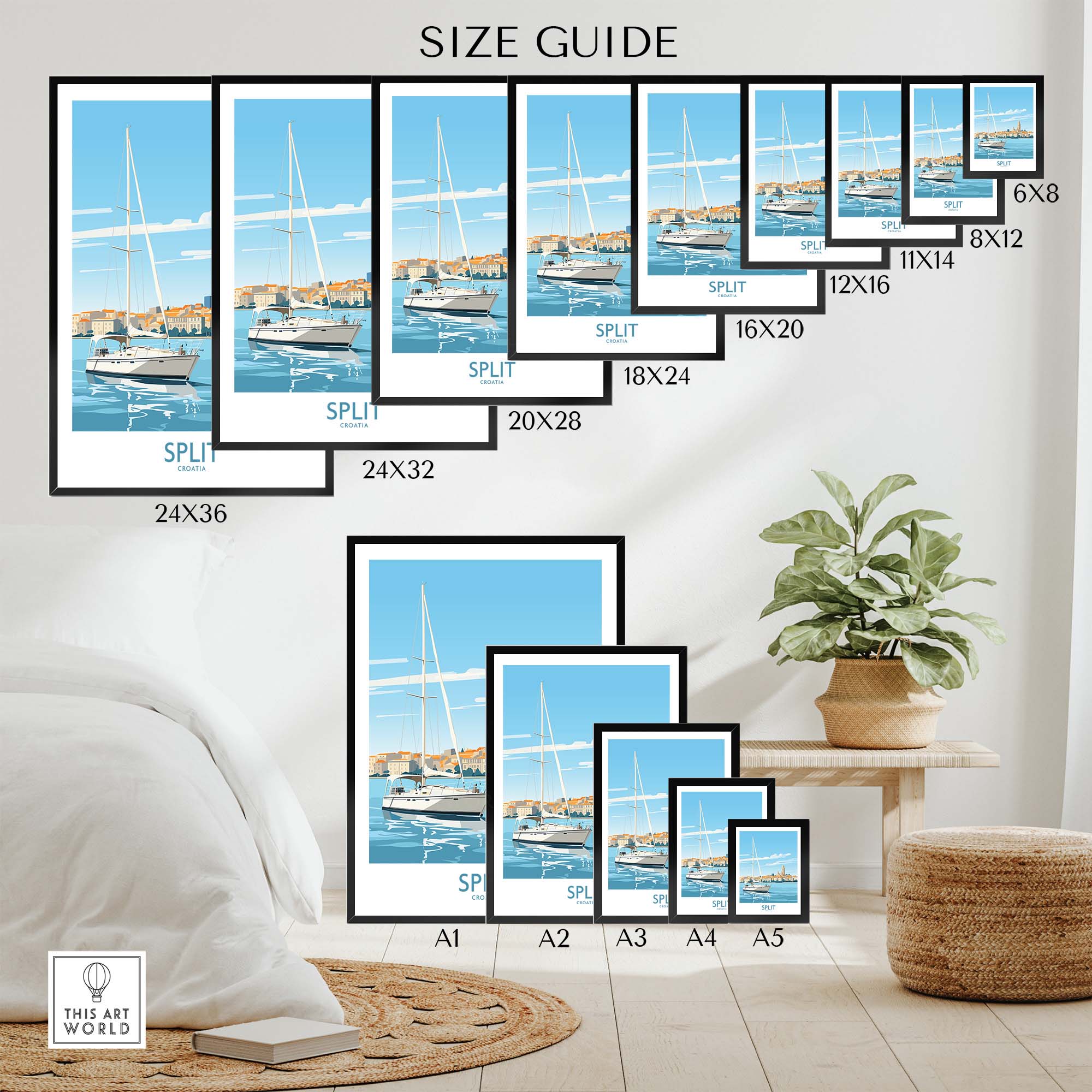 Split Croatia Poster Print part of our best collection or travel posters and prints - This Art World