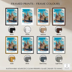 St Petersburg Russia Canvas Print | Historic Cathedral & Canal Scene Poster framed print color options display