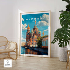 St Petersburg Poster | Russia Wall Art Print featuring stunning architecture and vibrant colors, perfect for home decor.