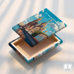 St Petersburg Poster | Russia Wall Art Print on decorative box showcasing iconic architecture and vibrant colors.