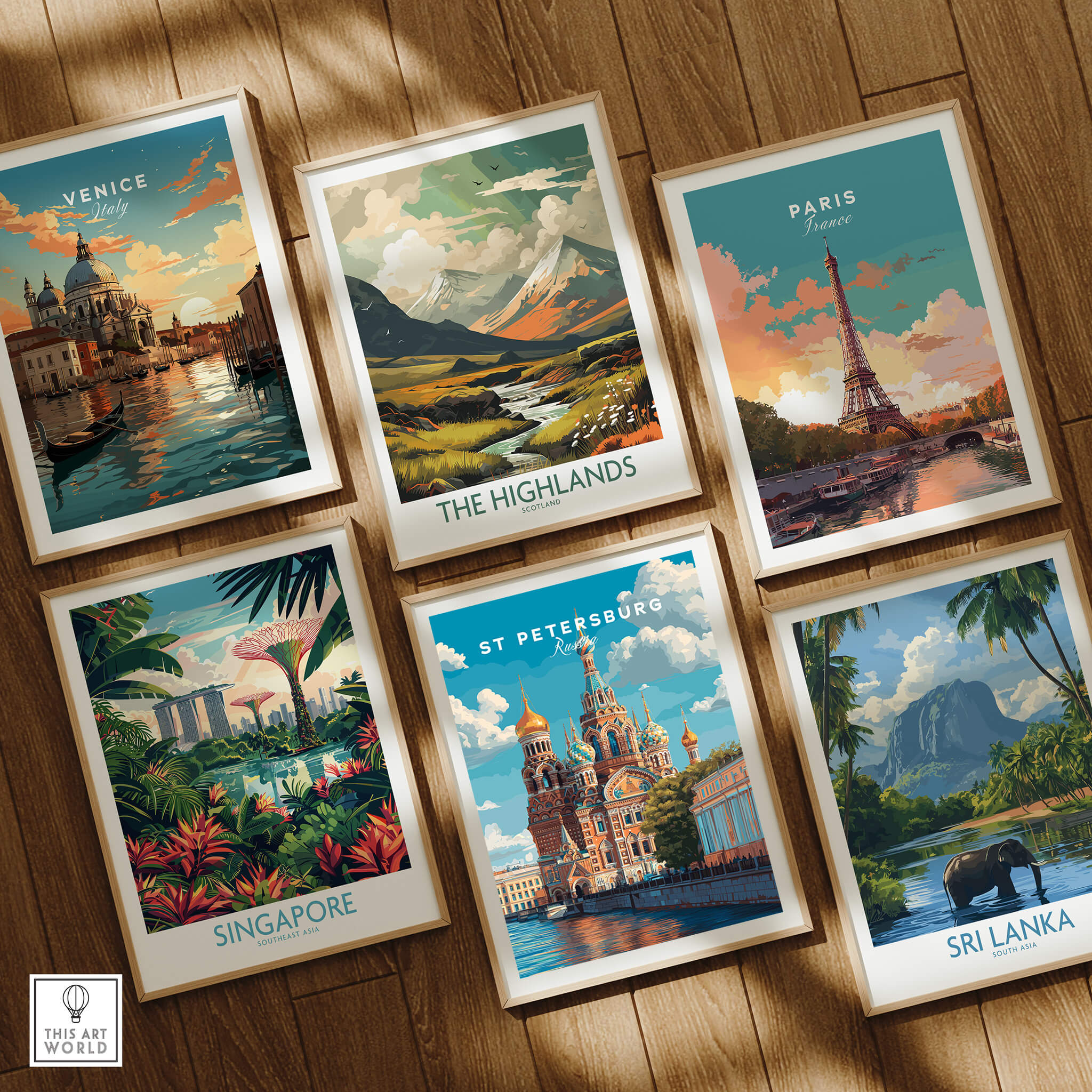 St Petersburg Poster | Russia Wall Art Print among other travel-themed posters featuring Venice, Paris, Singapore, and Sri Lanka.
