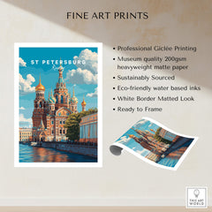St Petersburg Poster | Russia Wall Art Print showcasing stunning architecture and vibrant colors in a professional print.