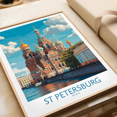 St Petersburg Russia Canvas Print | Historic Cathedral & Canal Scene Poster featuring the Church of the Savior on Blood.