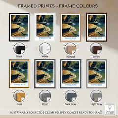 Starved Rock Canvas Print | Illinois Nature Trail & Tiered Waterfall Poster framed print options in various colors