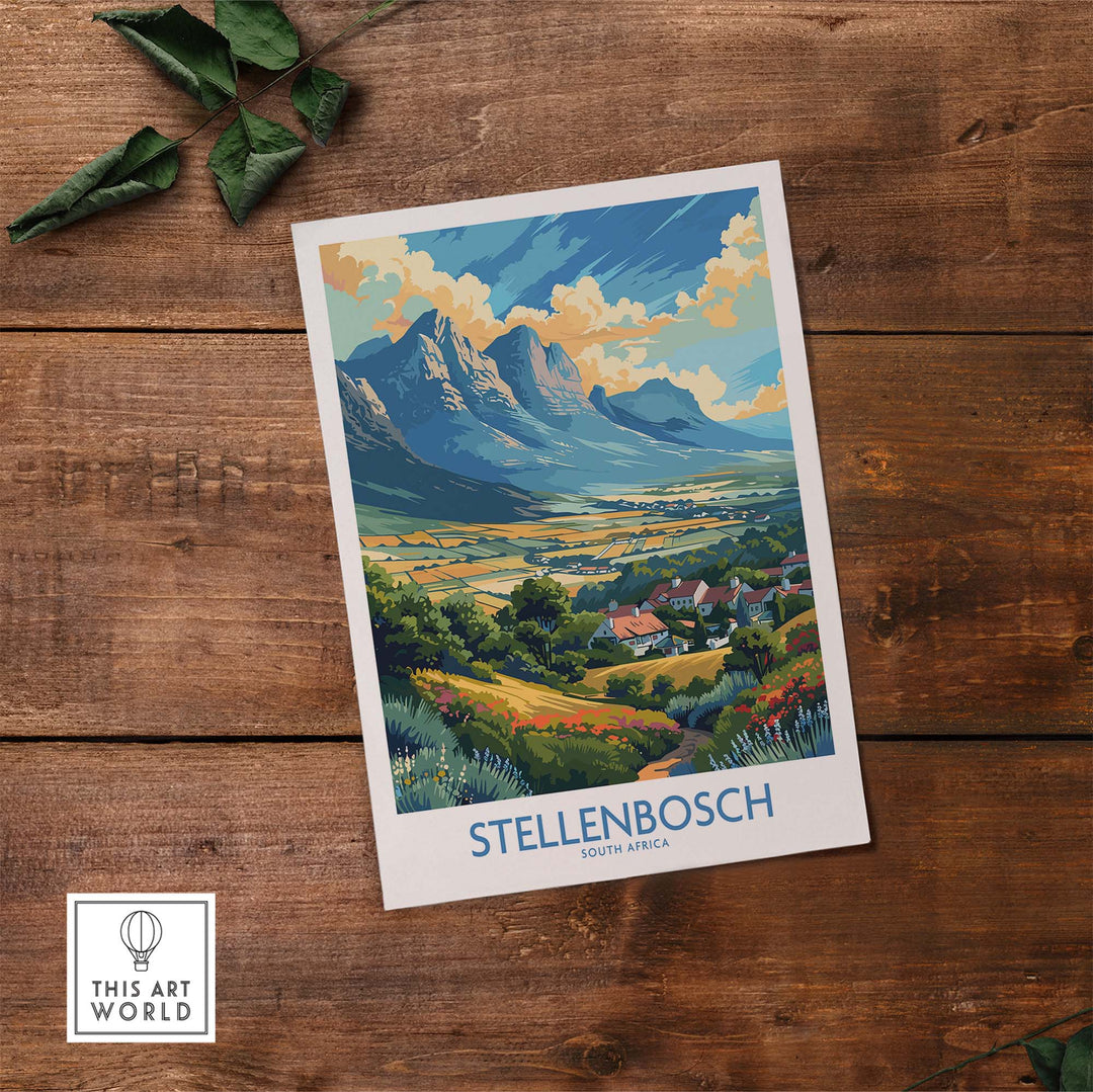 Stellenbosch Travel Poster view our best collection or travel posters and prints - ThisArtWorld